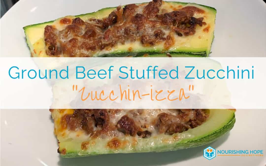 Ground Beef Stuffed Zucchini (Zucchin-izza)